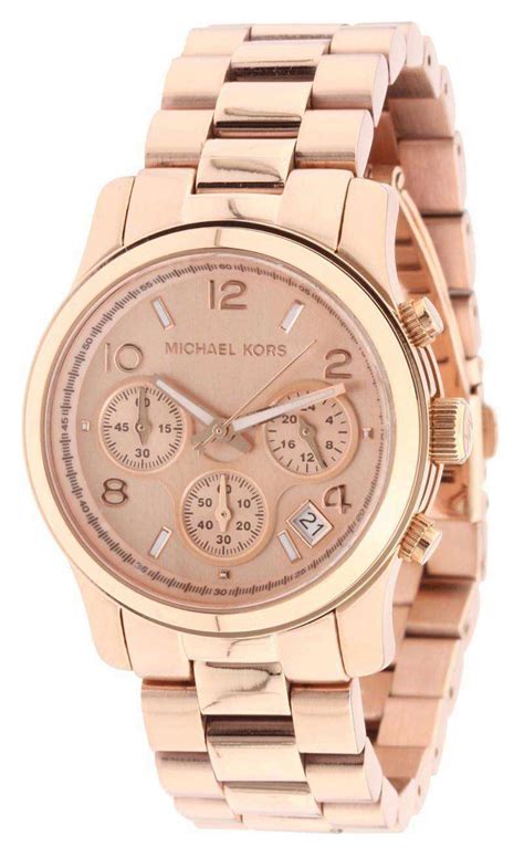 michael kors rose gold stainless steel chronograph watch|rose gold mk watch cheap.